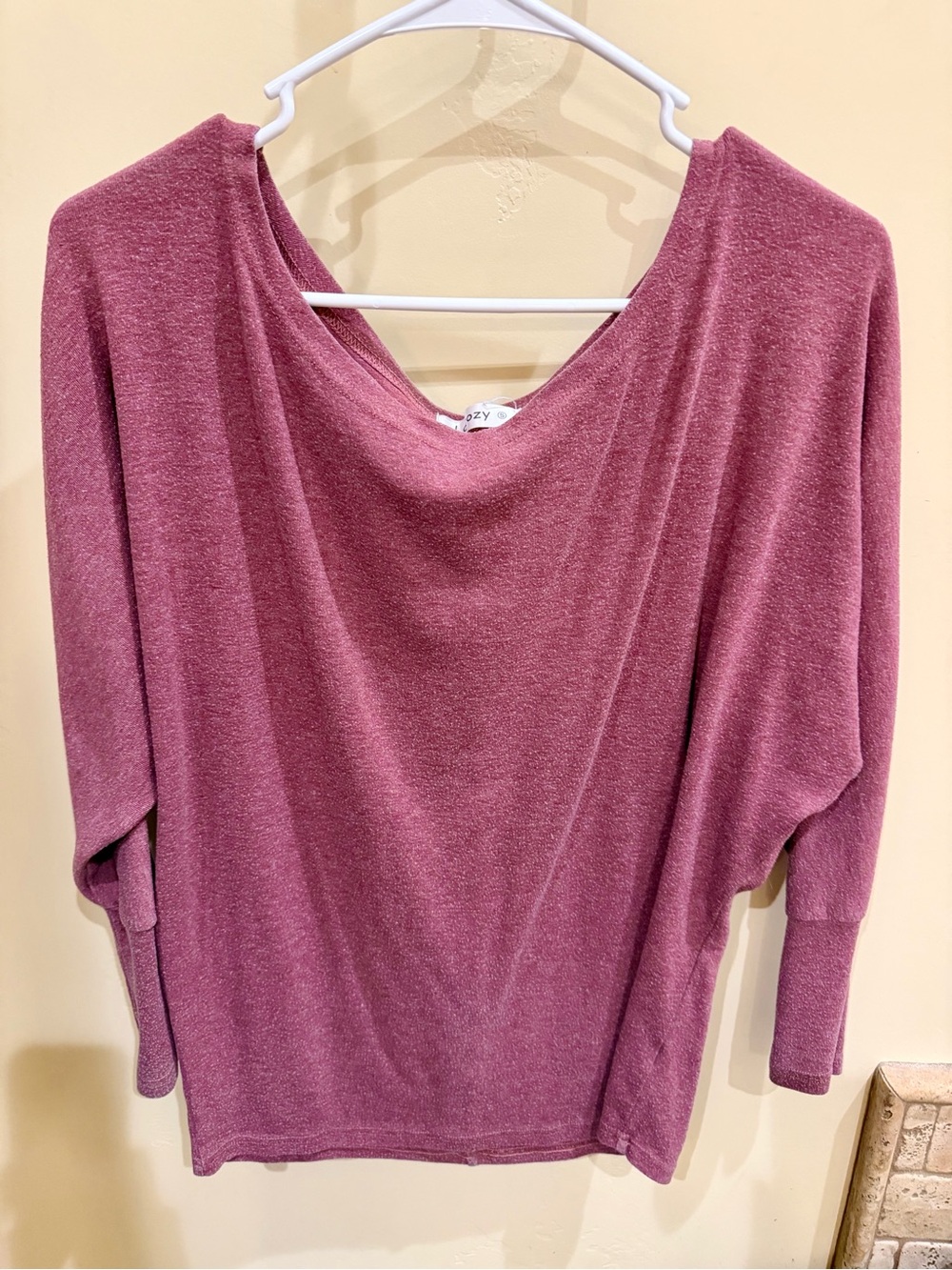 Cozy Scoop Neck Sweater - Mauve Pink